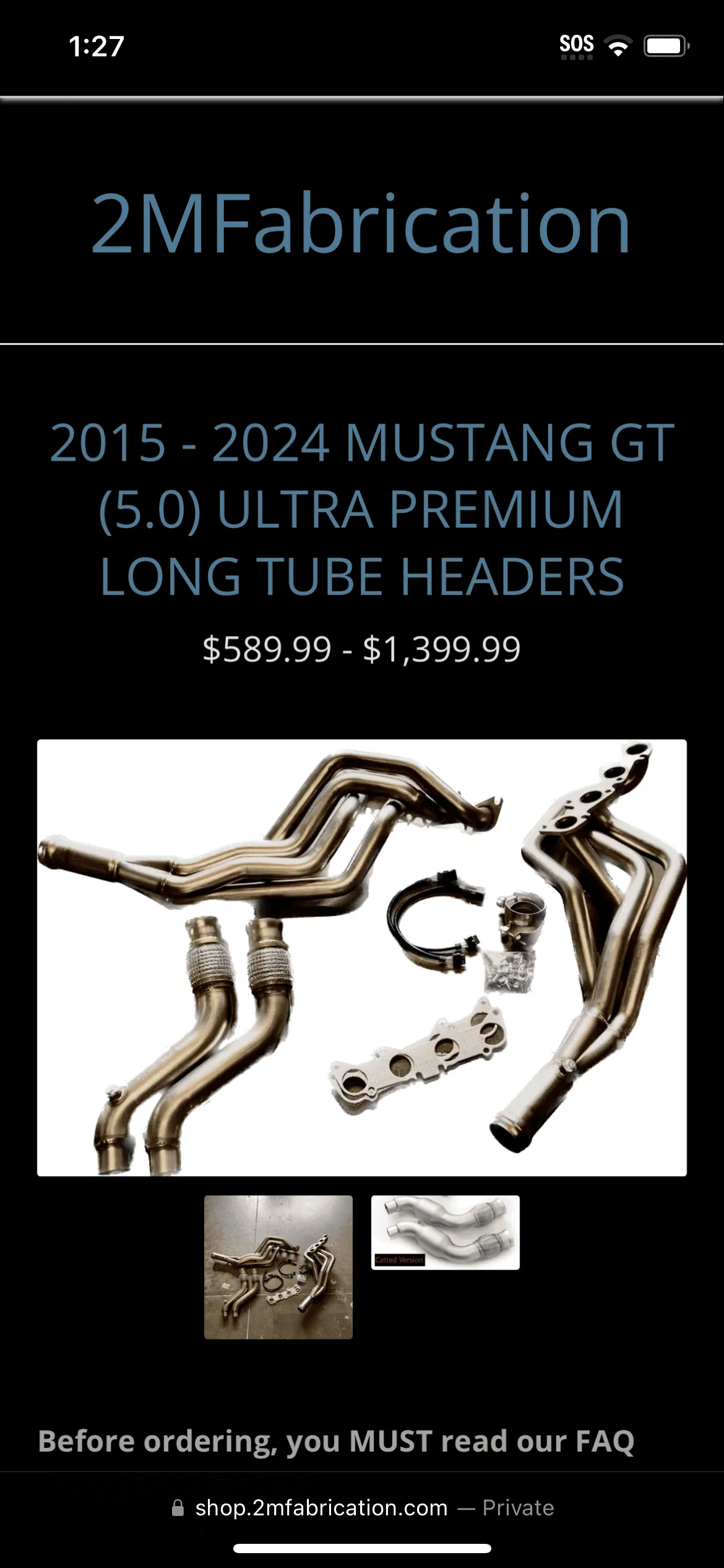 S650 Mustang Long Tube Headers IMG_0013