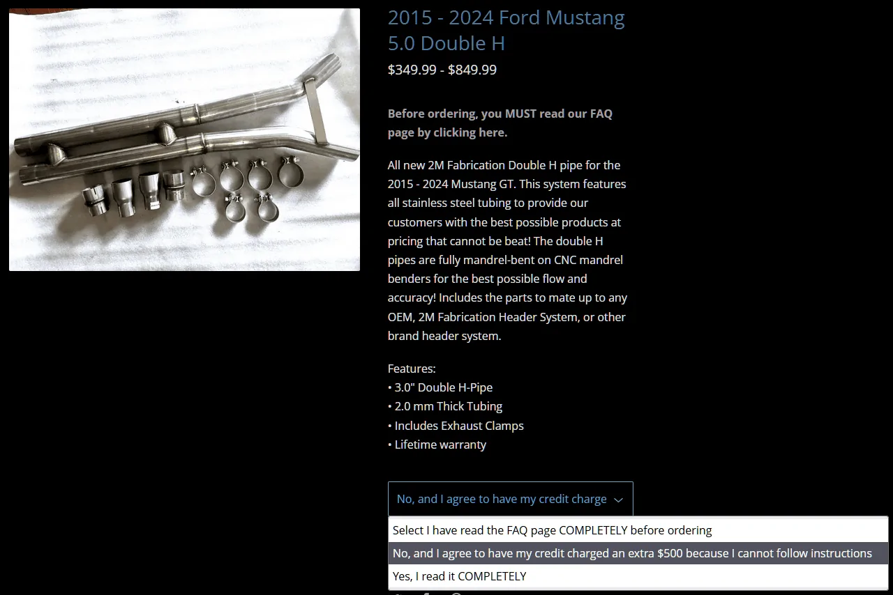 S650 Mustang Long Tube Headers 1695795970337
