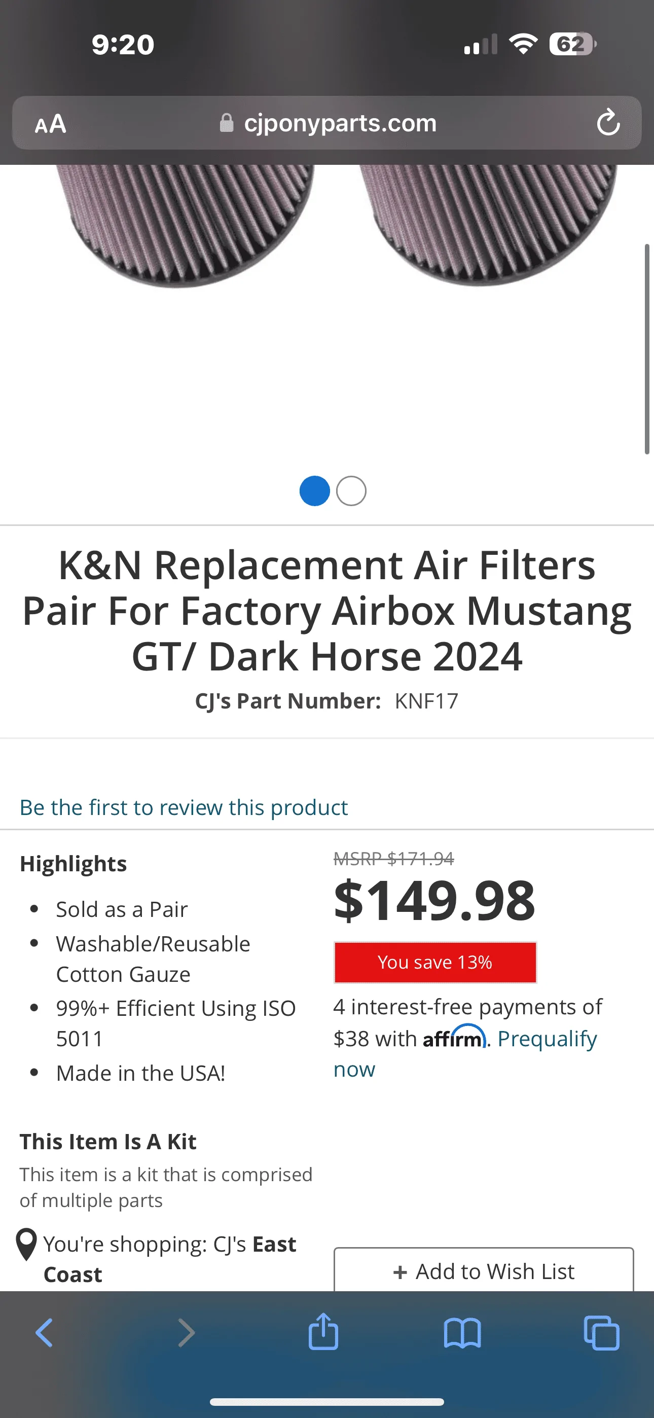S650 Mustang K&N Filter IMG_1624