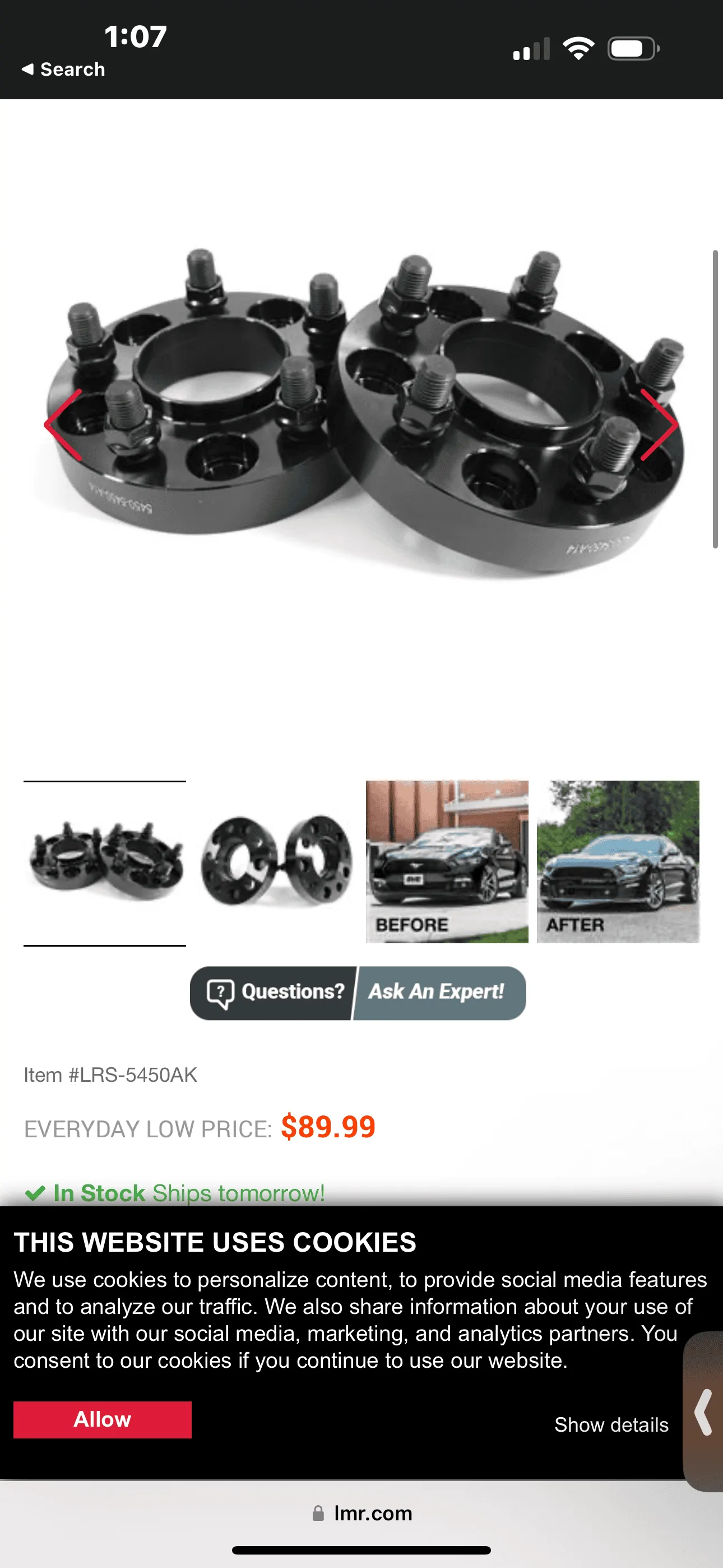 S650 Mustang Springs and spacers installed IMG_1025