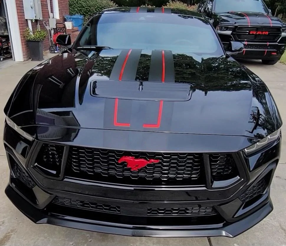 S650 Mustang OEM Racing Stripe Matte Black W/Red Accent VideoCapture_20231016-103714