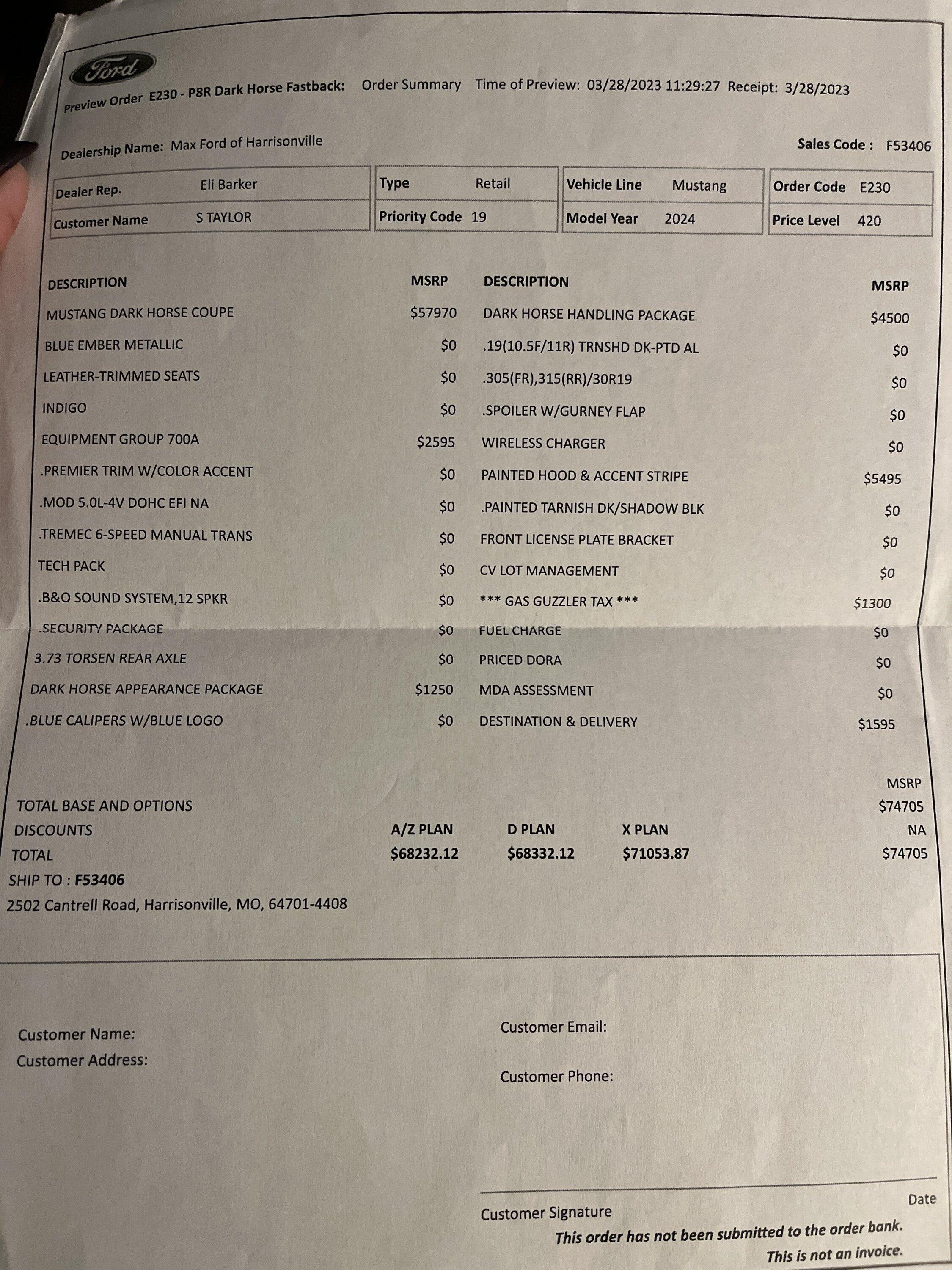 S650 Mustang 2024+ Mustang S650 Orders Tracking List & Stats [Enter Yours!] image