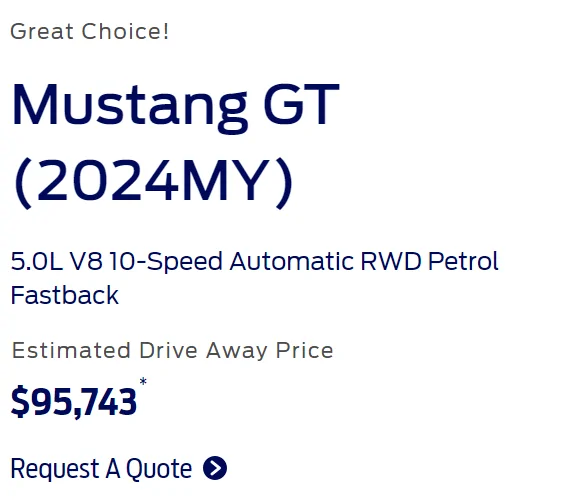 S650 Mustang 2024 Mustang Australia (AU) Pricing and Timing Schedule 1698295683404