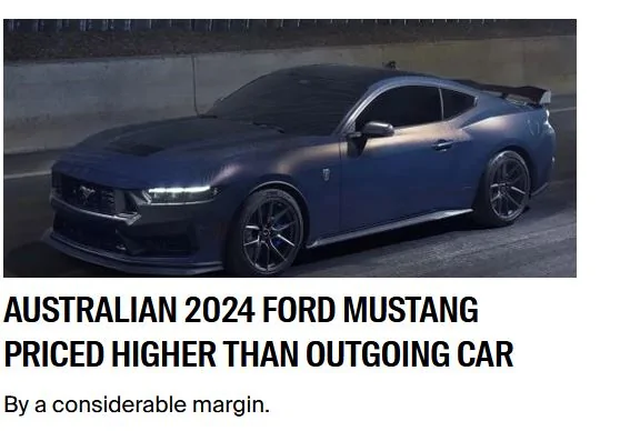 S650 Mustang 2024 Mustang Australia (AU) Pricing and Timing Schedule Captur