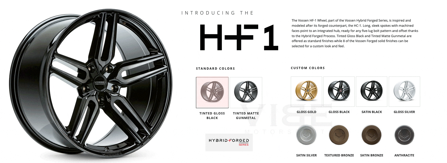 S650 Mustang Vossen HF-1 HF-2 HF-3 HF-4T HF-5 HF-7| Hybrid Forged Series | Member Pricing | Team VIBE vossen-hf1-all-finishes-rotatin