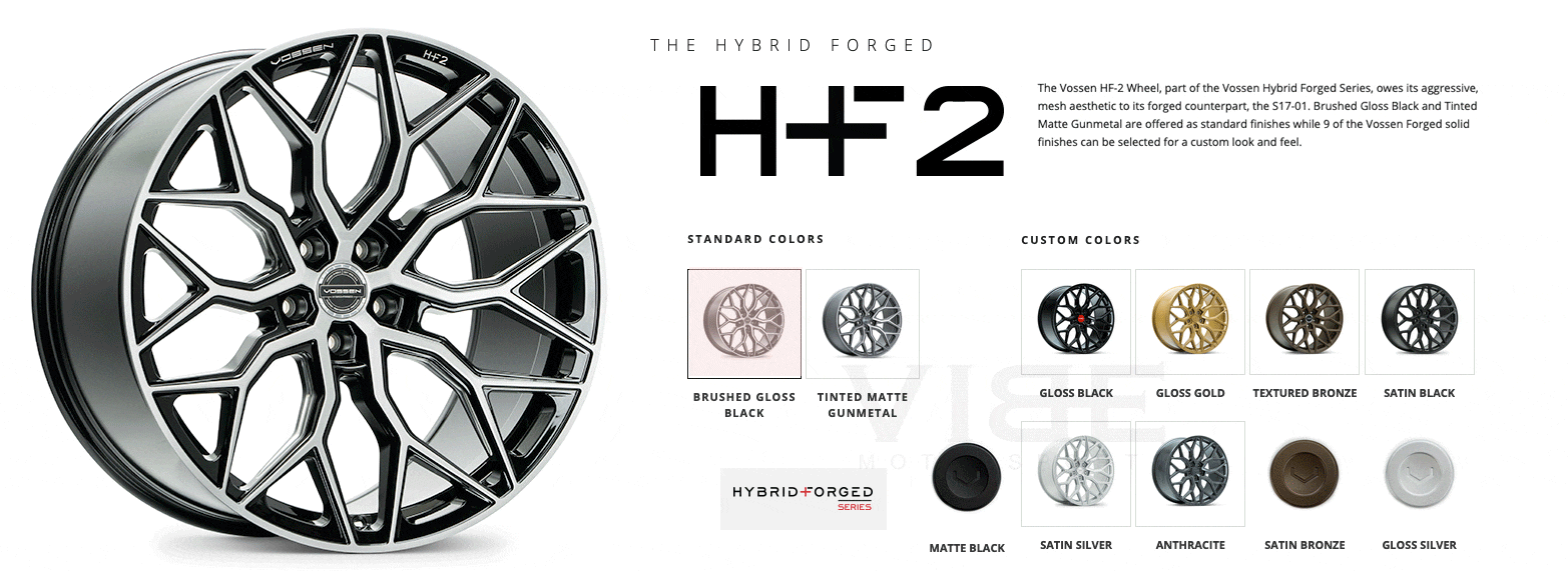 S650 Mustang Vossen HF-1 HF-2 HF-3 HF-4T HF-5 HF-7| Hybrid Forged Series | Member Pricing | Team VIBE vossen-hf2-all-finishes-rotatin