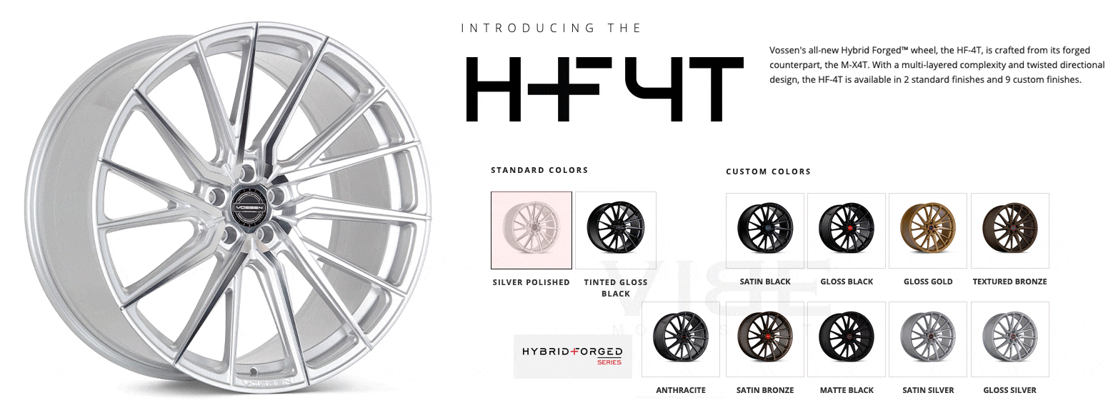 S650 Mustang Vossen HF-1 HF-2 HF-3 HF-4T HF-5 HF-7| Hybrid Forged Series | Member Pricing | Team VIBE vossen-hf4t-all-finishes-rotatin