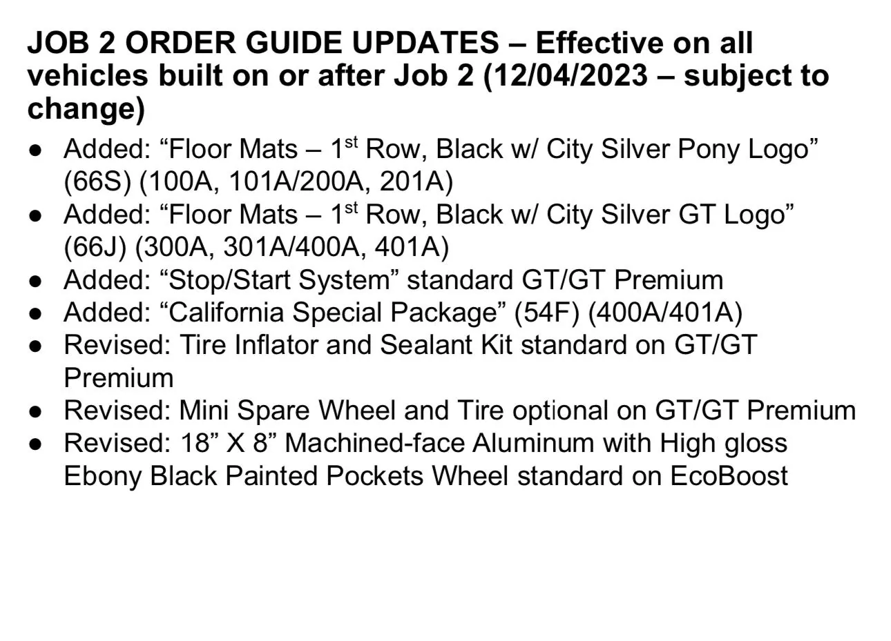 S650 Mustang Build scheduled on or after 12/4 will it be a Job 2 IMG_4063