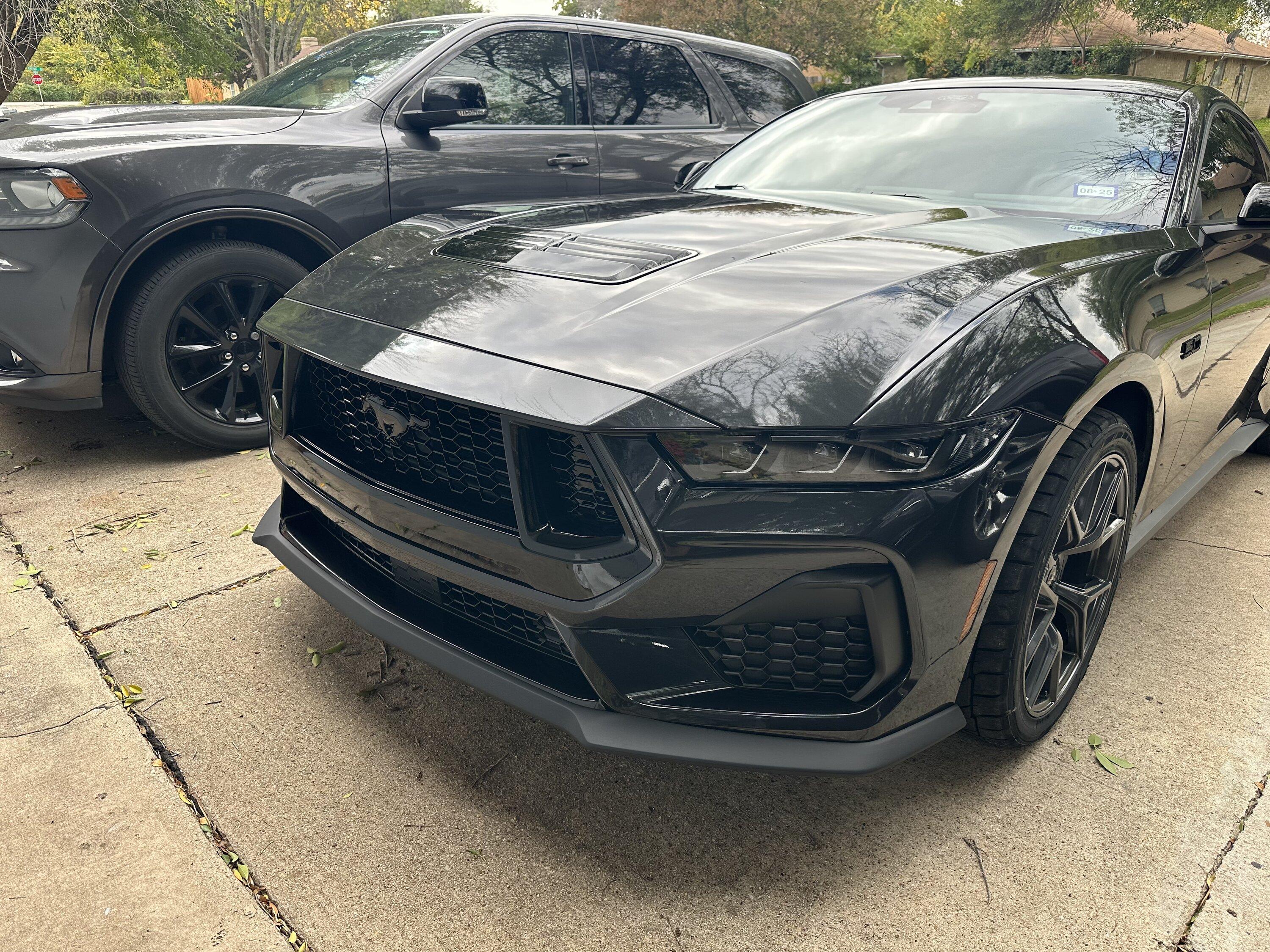 S650 Mustang Ford factory splitter installed on GT IMG_5204