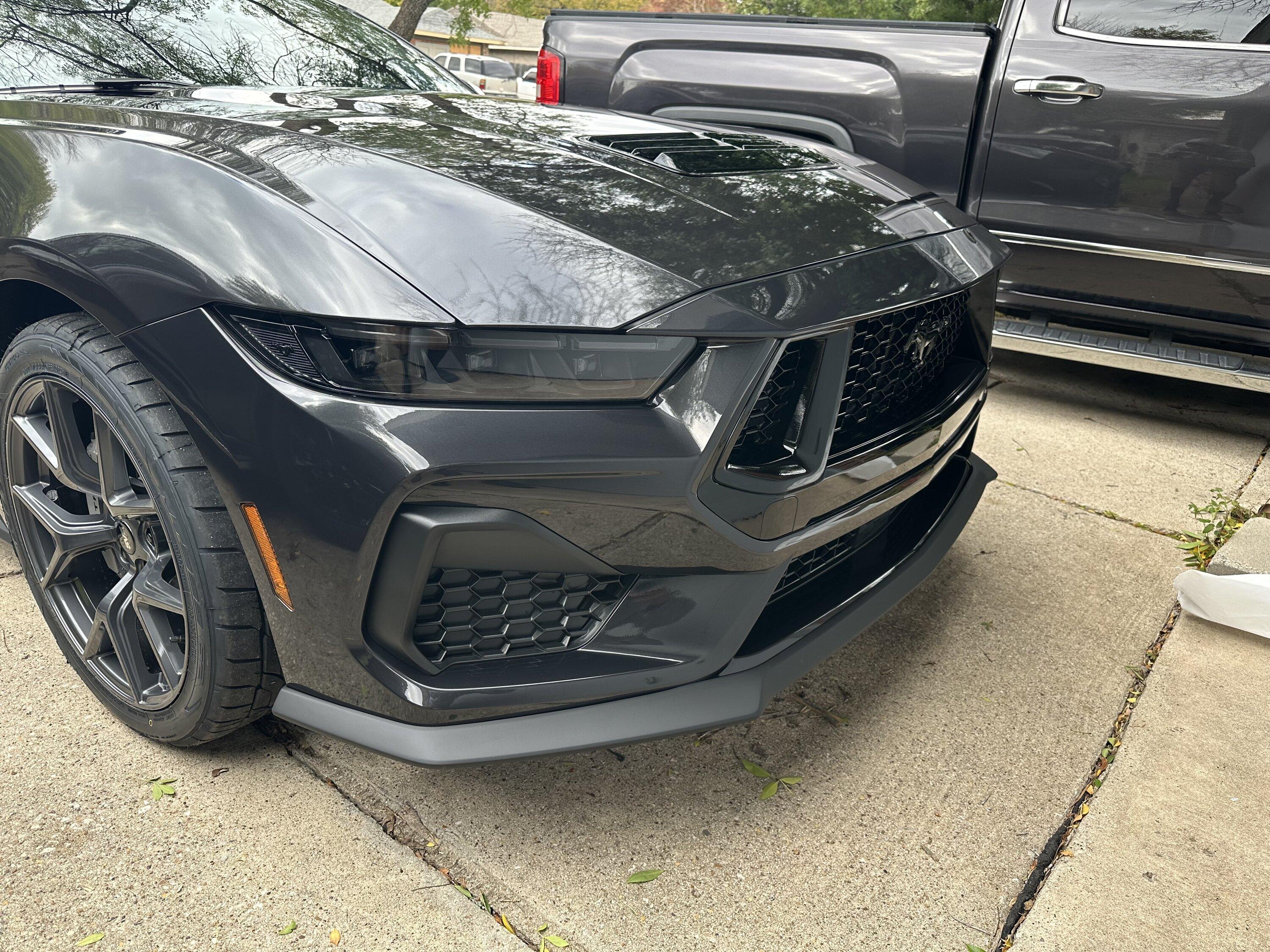 S650 Mustang Ford factory splitter installed on GT IMG_5206