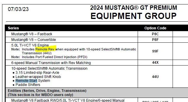 S650 Mustang 2024 Mustang Australia (AU) Pricing and Timing Schedule Captur