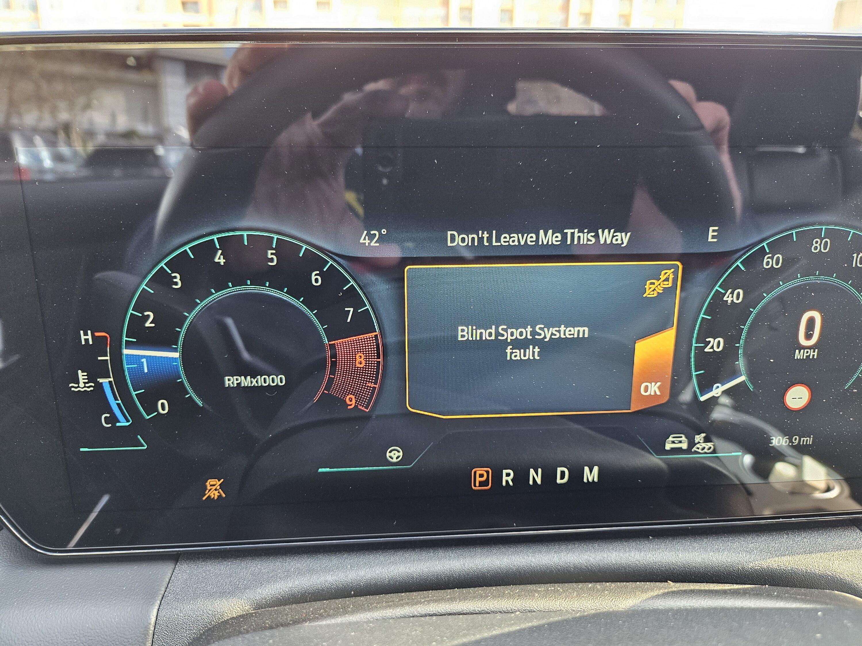 S650 Mustang Pre-Collision Assist Not Available Warning 20231128_123936