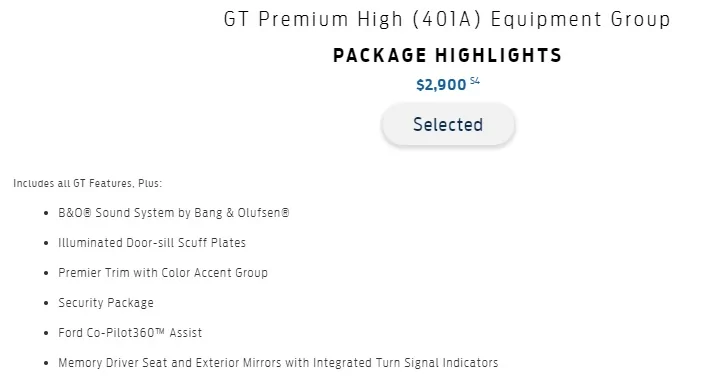S650 Mustang GT vs GT Premium, 400a vs 401a, where's the best value? Comparison and discussion 401A