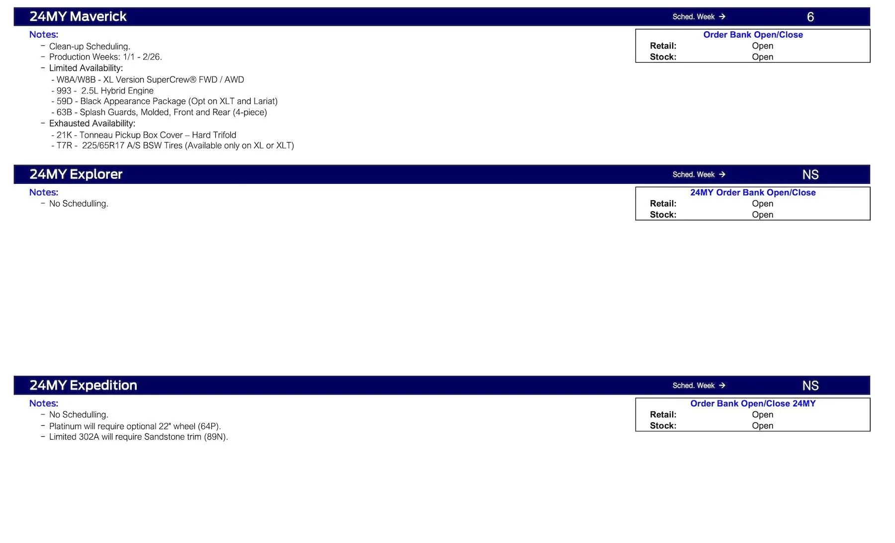 S650 Mustang 2024 Mustang No Scheduling This Week (12/21/23) Ford Scheduling Notes - 12.18.23-3