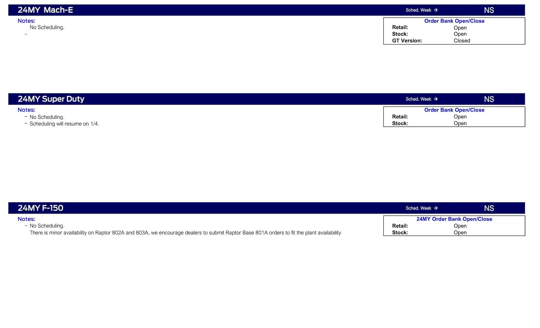 S650 Mustang 2024 Mustang No Scheduling This Week (12/21/23) Ford Scheduling Notes - 12.18.23-4