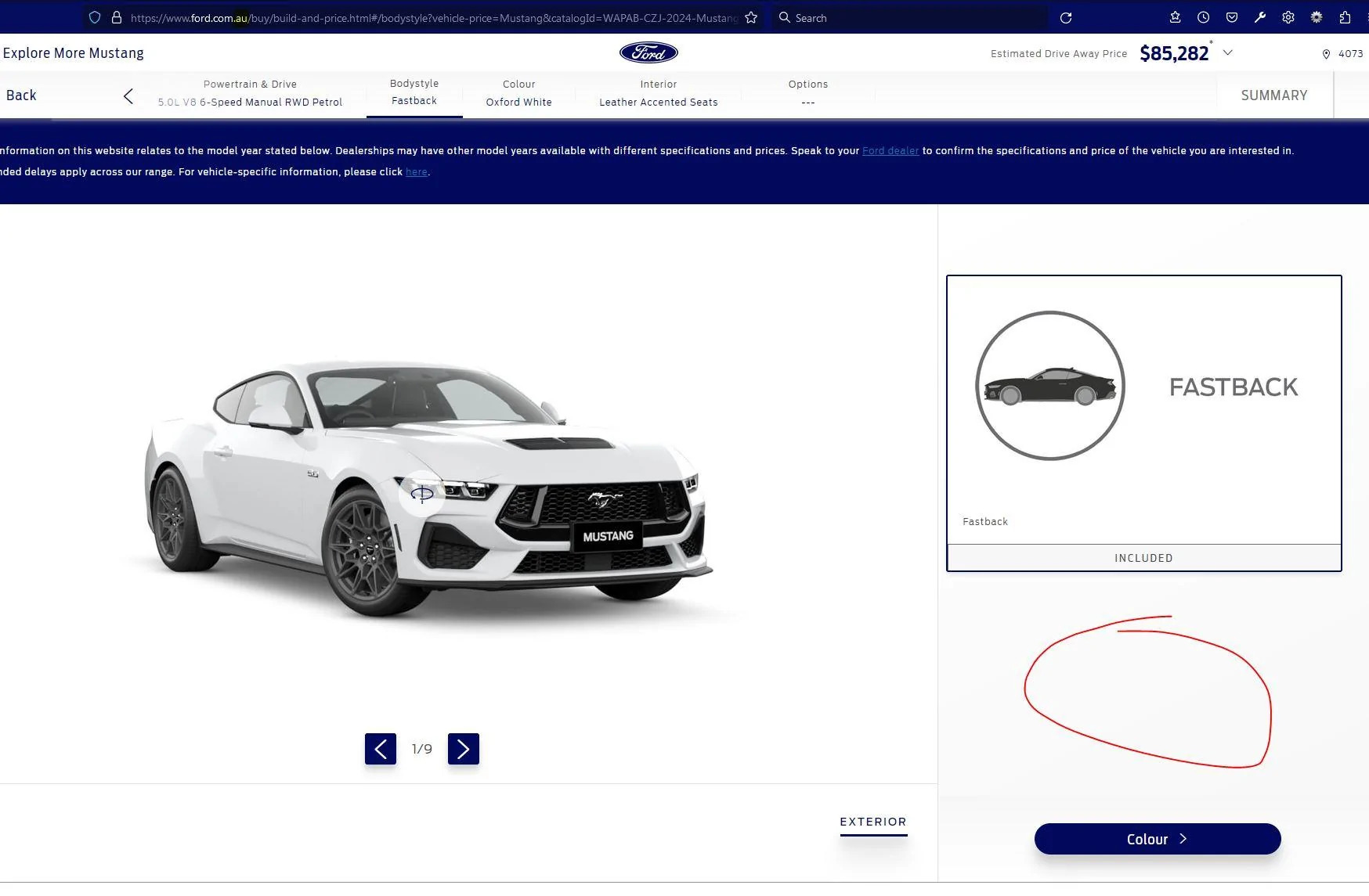 S650 Mustang Australian S650 has “FO” designation Captur