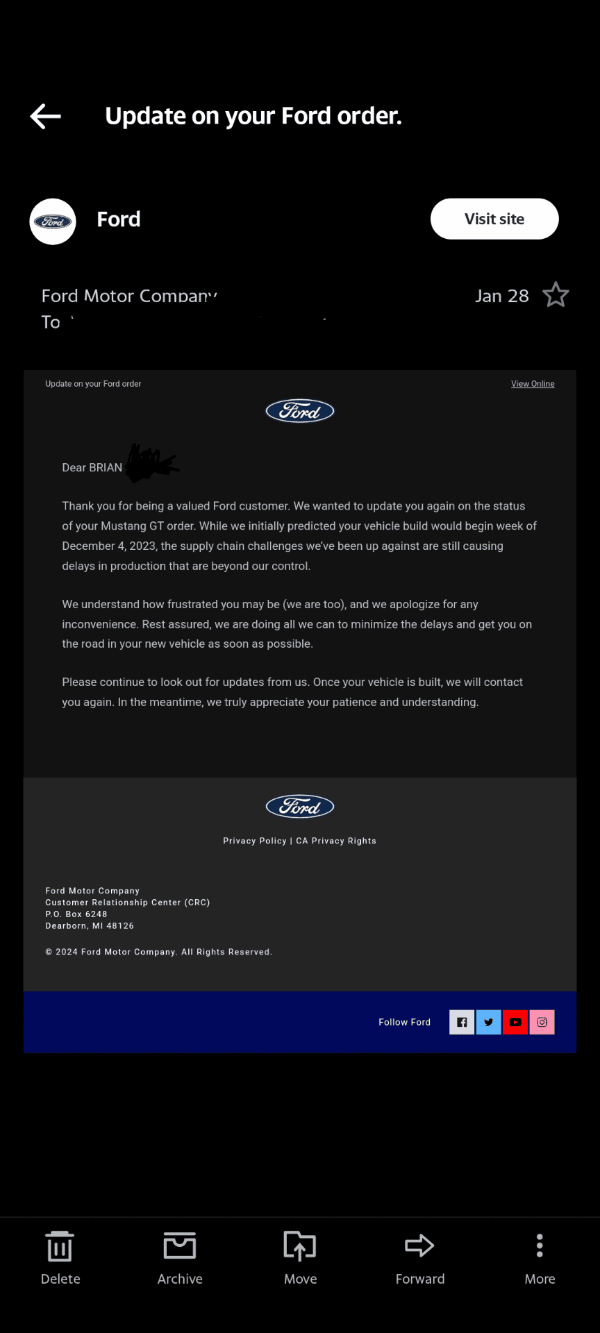 S650 Mustang 2024+ Mustang S650 Orders Tracking List & Stats [Enter Yours!] Screenshot_20240129-171743