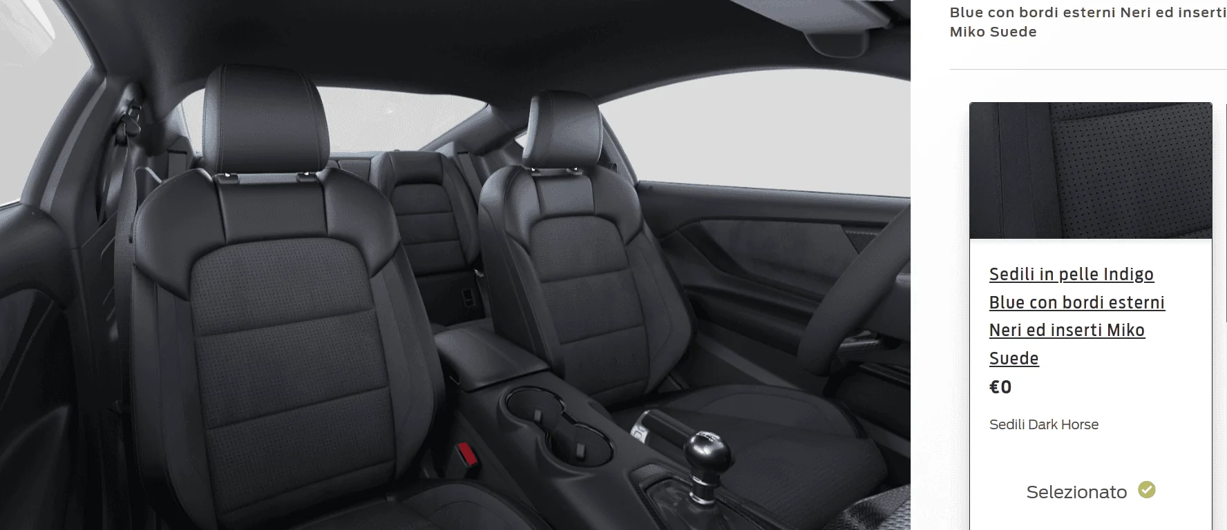 S650 Mustang Does the european "Dark Horse Pack" mandate half blue seats? 1707650493361