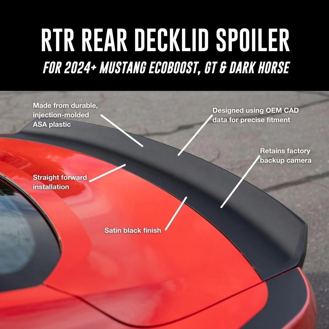 S650 Mustang RTR Rear Decklid Spoiler // Duckbill Spoiler for your S650 Mustang 24+ Decklid Features