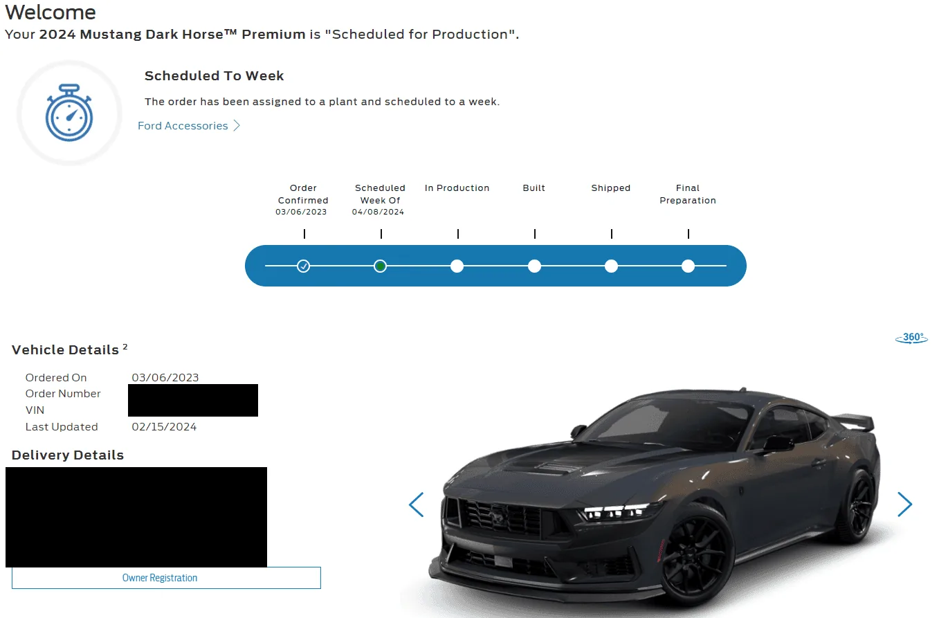 S650 Mustang FINALLY Scheduled! DHOrder