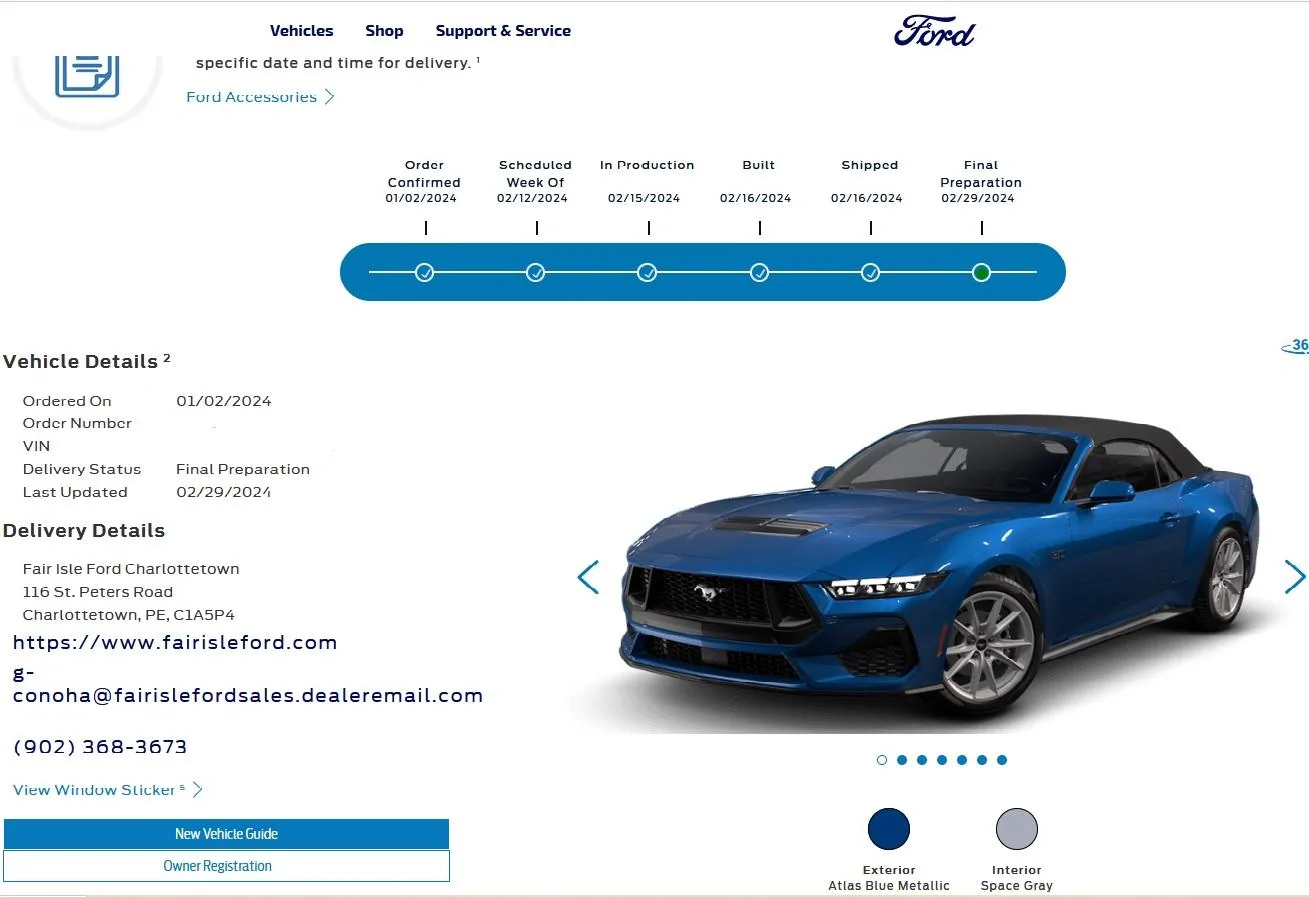 S650 Mustang Less than 2 Months from Ordering Until Arrival TrackingF