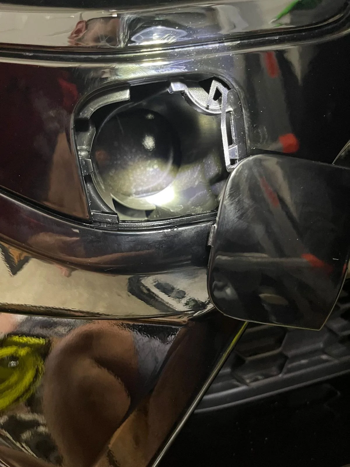 S650 Mustang No threads behind tow hook cover to mount front license plate. two hook