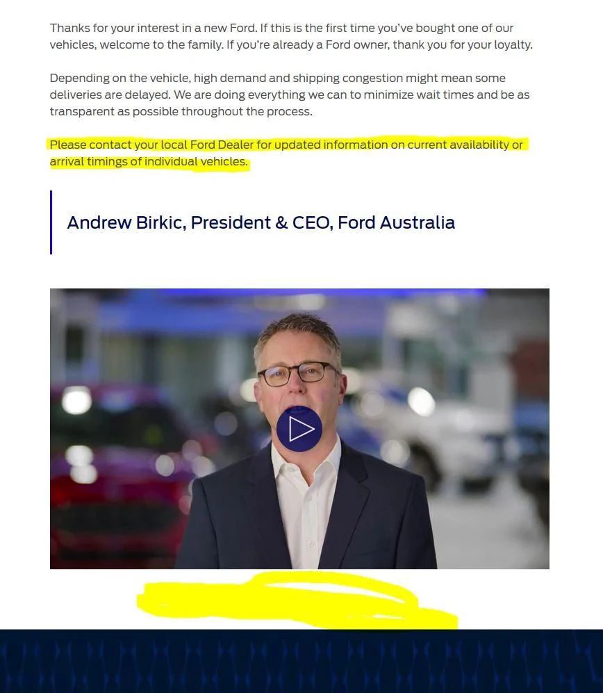 S650 Mustang 2024 Mustang Australia (AU) Pricing and Timing Schedule Captur