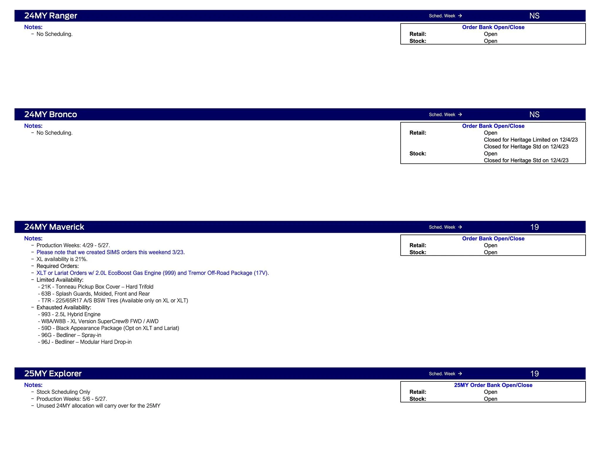 S650 Mustang 2024 Mustang Scheduling This Week (3/28/24) for Production Weeks 4/29 - 5/27 Ford Scheduling Notes - 3.25.24-2