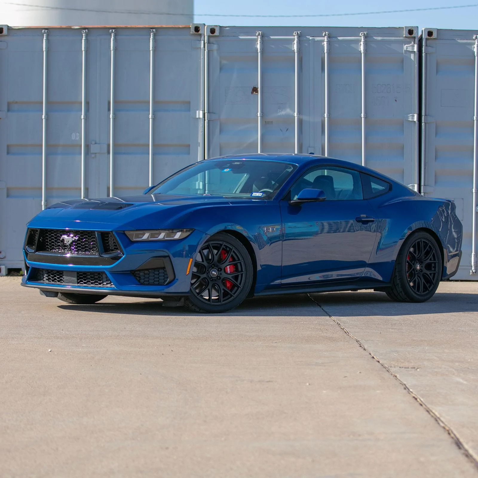 S650 Mustang 2024 Atlas Blue Mustang GT On SVE Drift Wheels MHP1_2024_FlatBlack_OC_1