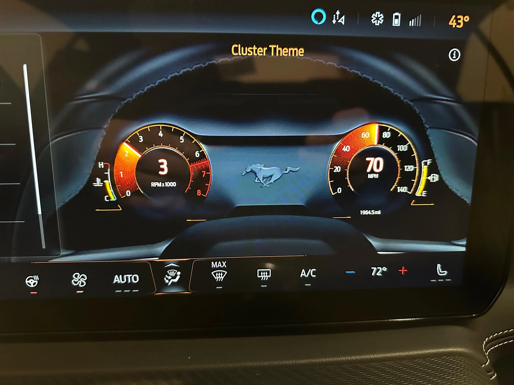 S650 Mustang I have a 2024 mustang GT. The tack in the middle does not show a number see below in the example it’s supposed to show a number of times 100 pics IMG_3620