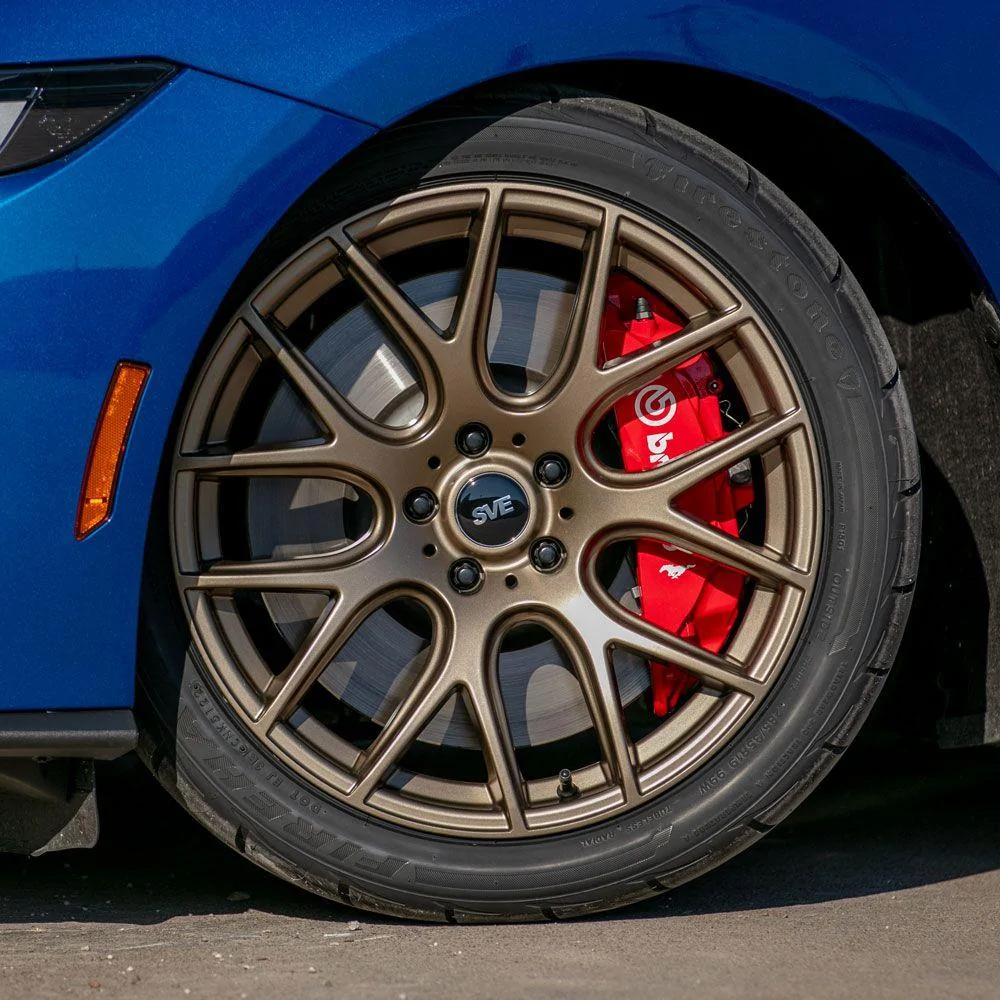S650 Mustang 2024 Atlas Blue Mustang GT On Bronze SVE Drift Wheels UguS7fUf