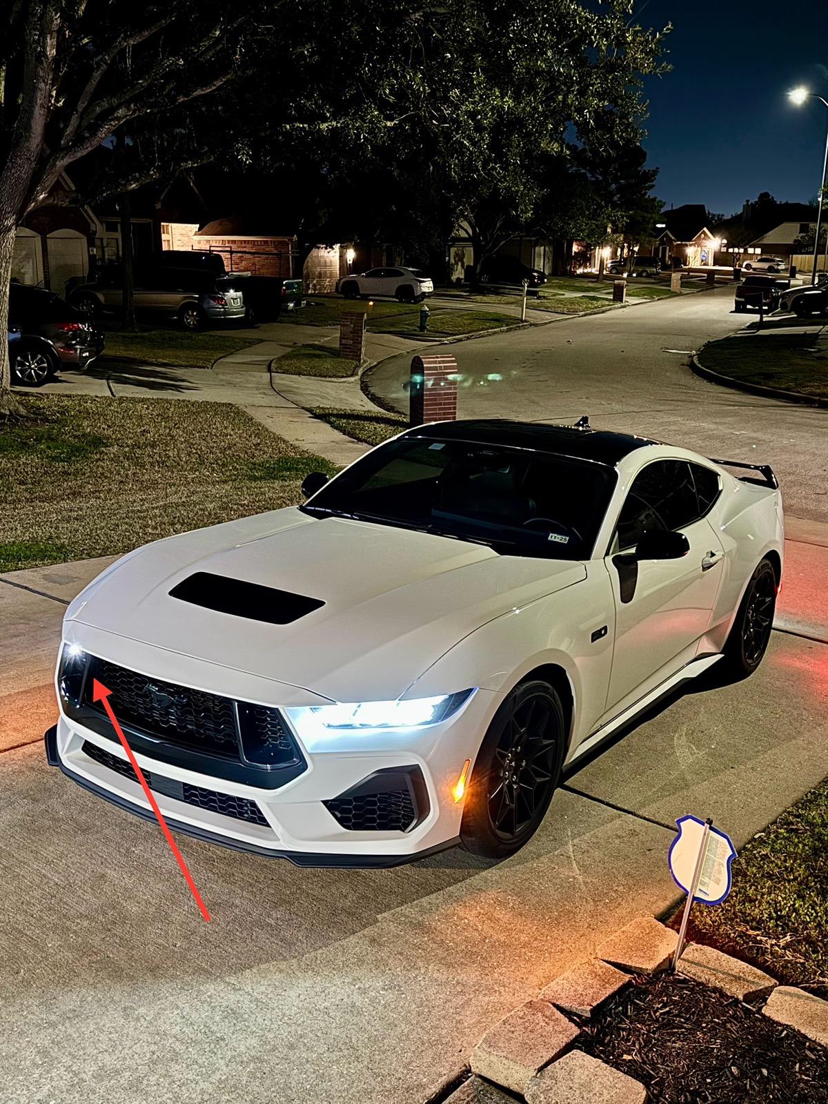 S650 Mustang Those little lights in the grille.... IMG_3068