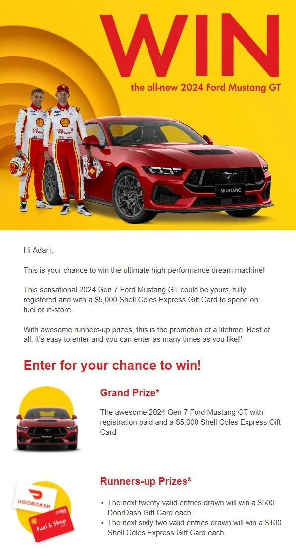 S650 Mustang Shell Australia: WIN the all-new 2024 Ford Mustang GT Captur