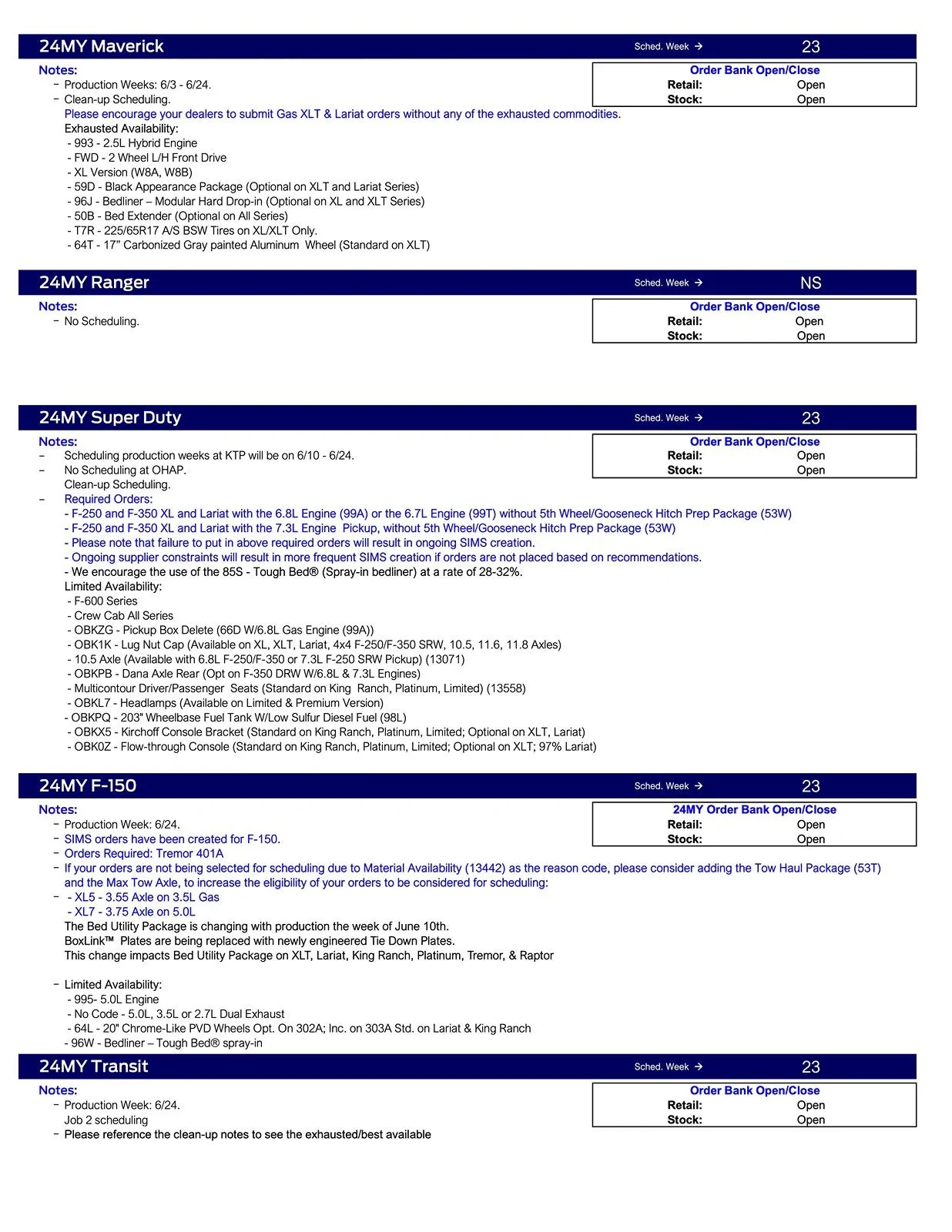 S650 Mustang 2024 Mustang No Scheduling This Week (5/9/24) Ford Scheduling Notes - 5.6.24-2