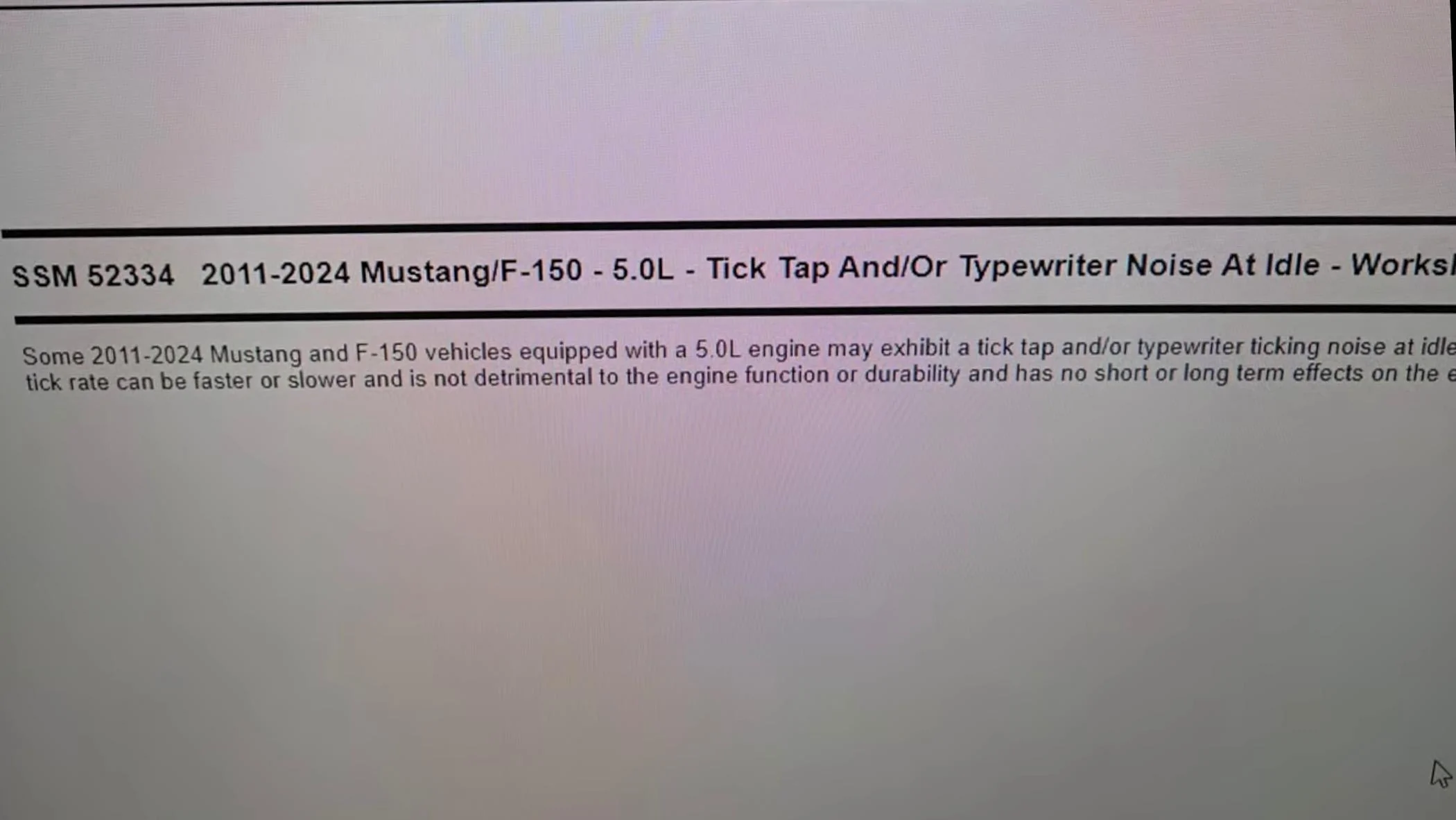 S650 Mustang TSB updated to add the typewriter tick on the 2024 models IMG_1206