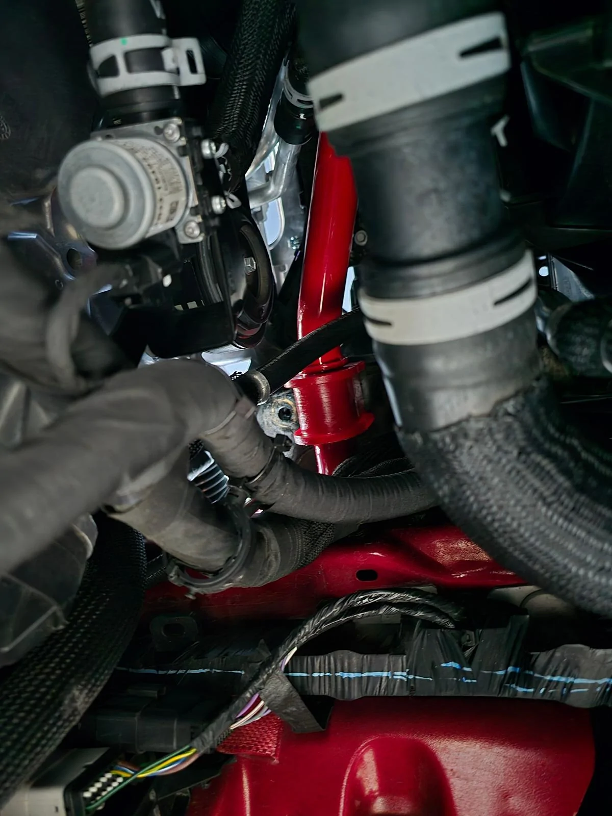 S650 Mustang Pedders extreme coilovers and front, rear sway bars installed 20240507_193223