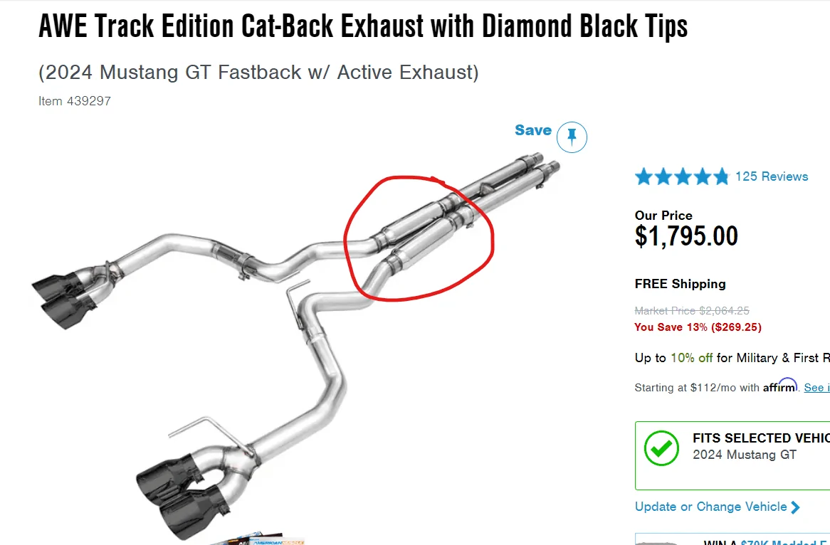 S650 Mustang What is the lightest weight exhaust system for the S650? 1716000768415-ra