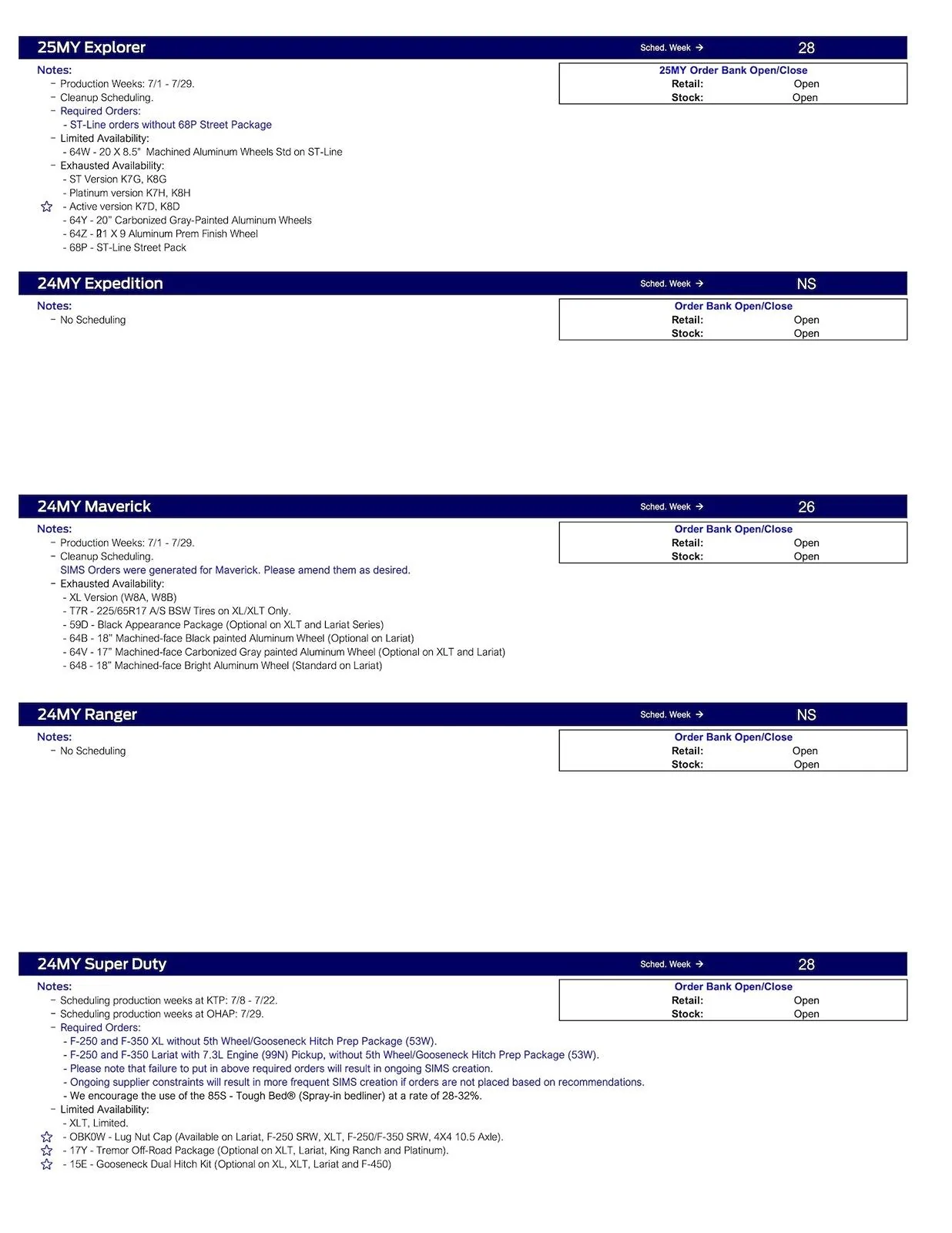 S650 Mustang 2024 Mustang No Scheduling This Week (5/30/24) US Ford Scheduling Notes - 5.28.24-2