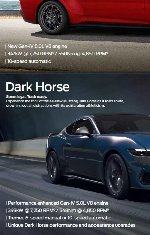 S650 Mustang 2024 Mustang Australia (AU) Pricing and Timing Schedule Brochure-Dec23