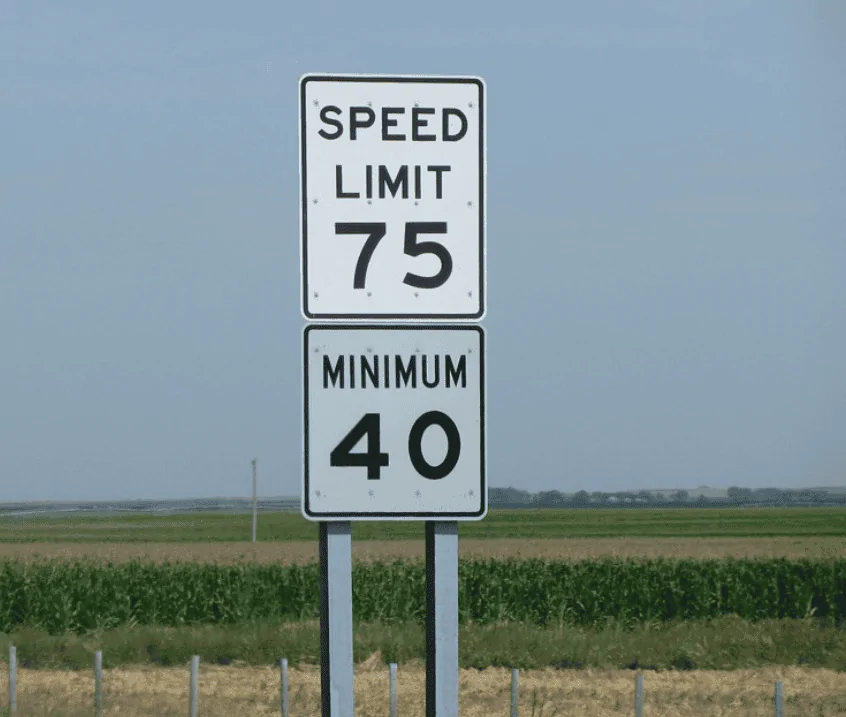 S650 Mustang how do you control yourself from speeding? minimum speed limit sign at DuckDuckGo