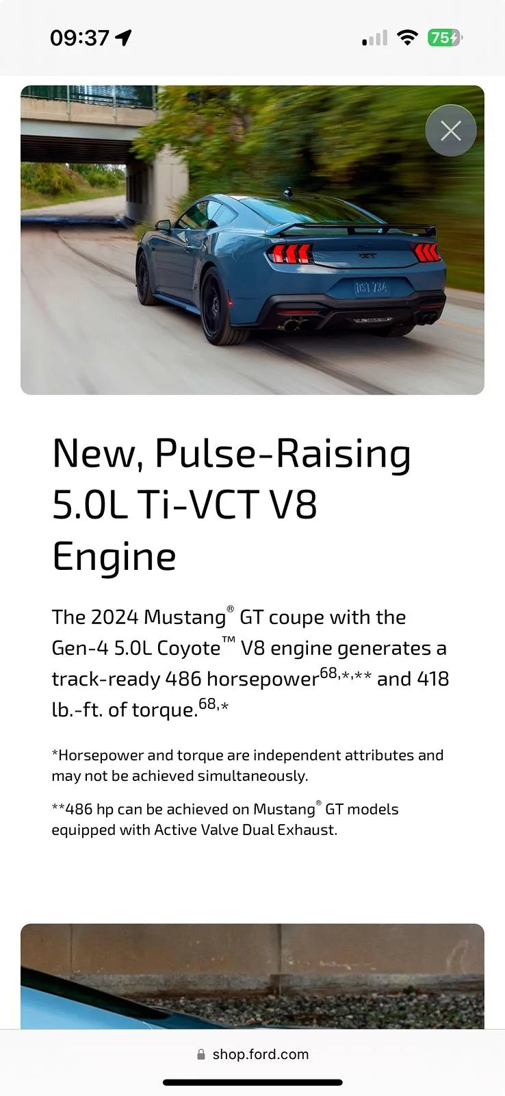 S650 Mustang Could somebody please straighten me out on the 486 hp thing? Mustang®  Build & Price  Shop.ford.com