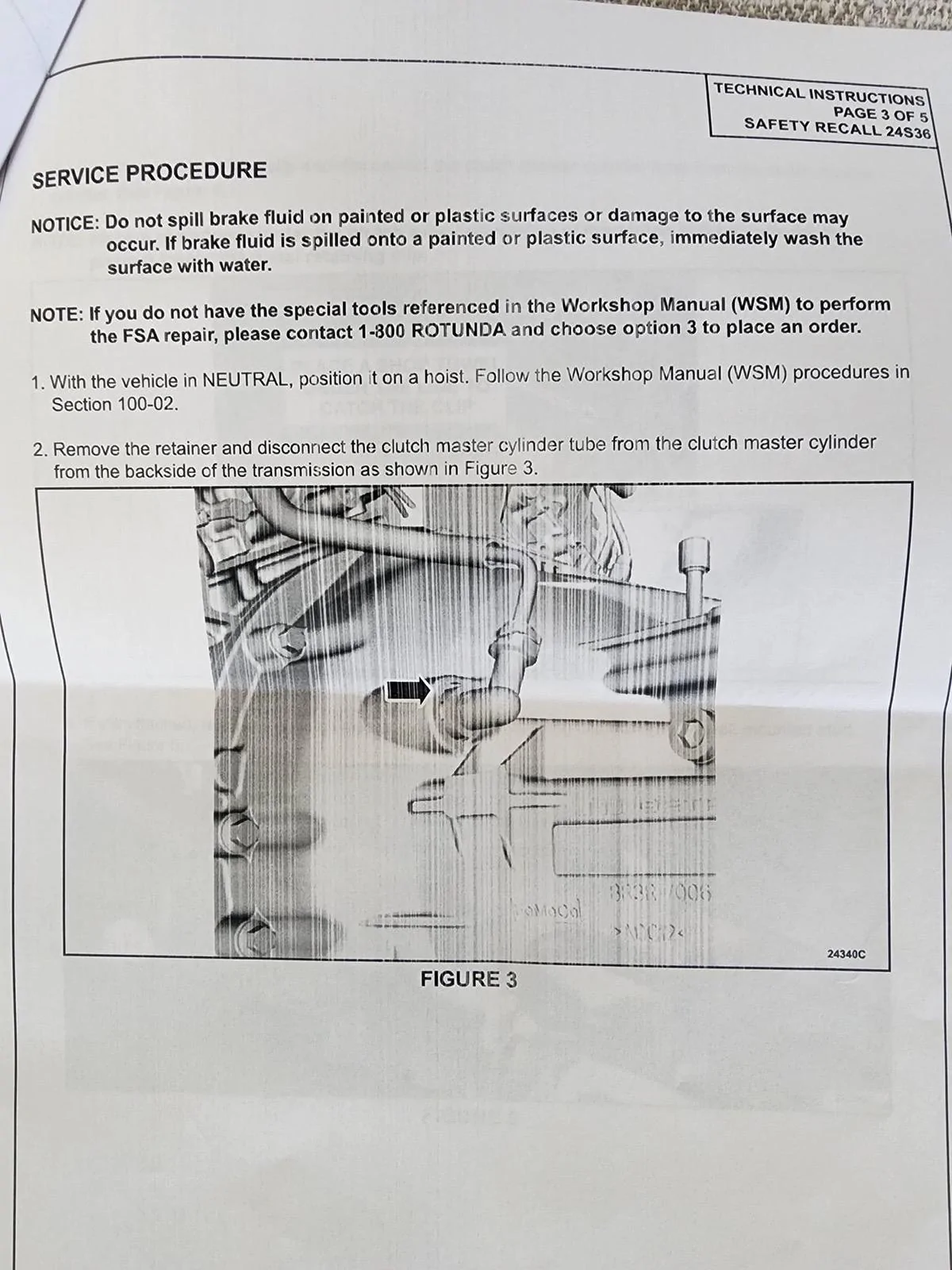 S650 Mustang Recall 24S36 - Leaking Hydraulic Clutch Pressure Line 3