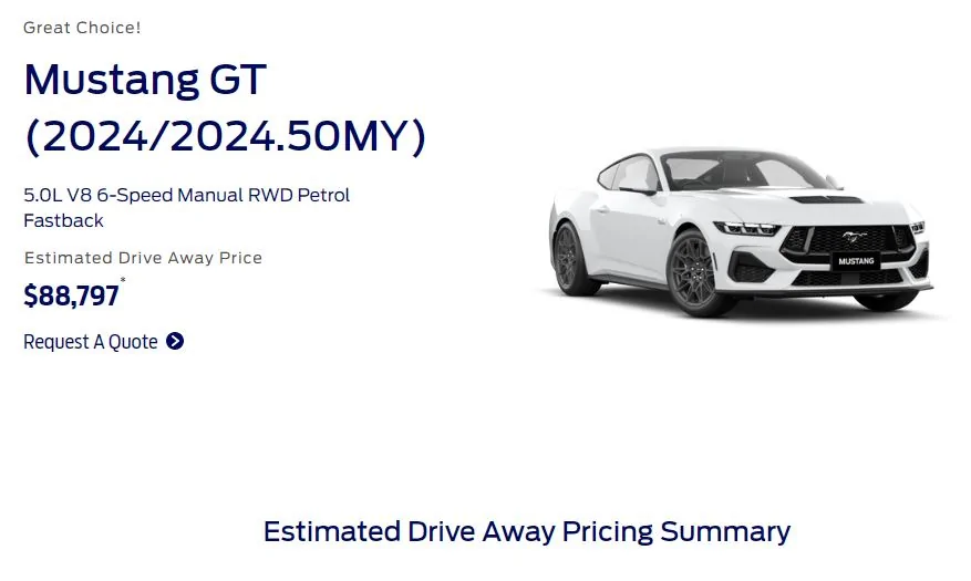 S650 Mustang LCT (Luxury Car Tax) update 24/25 WithMR