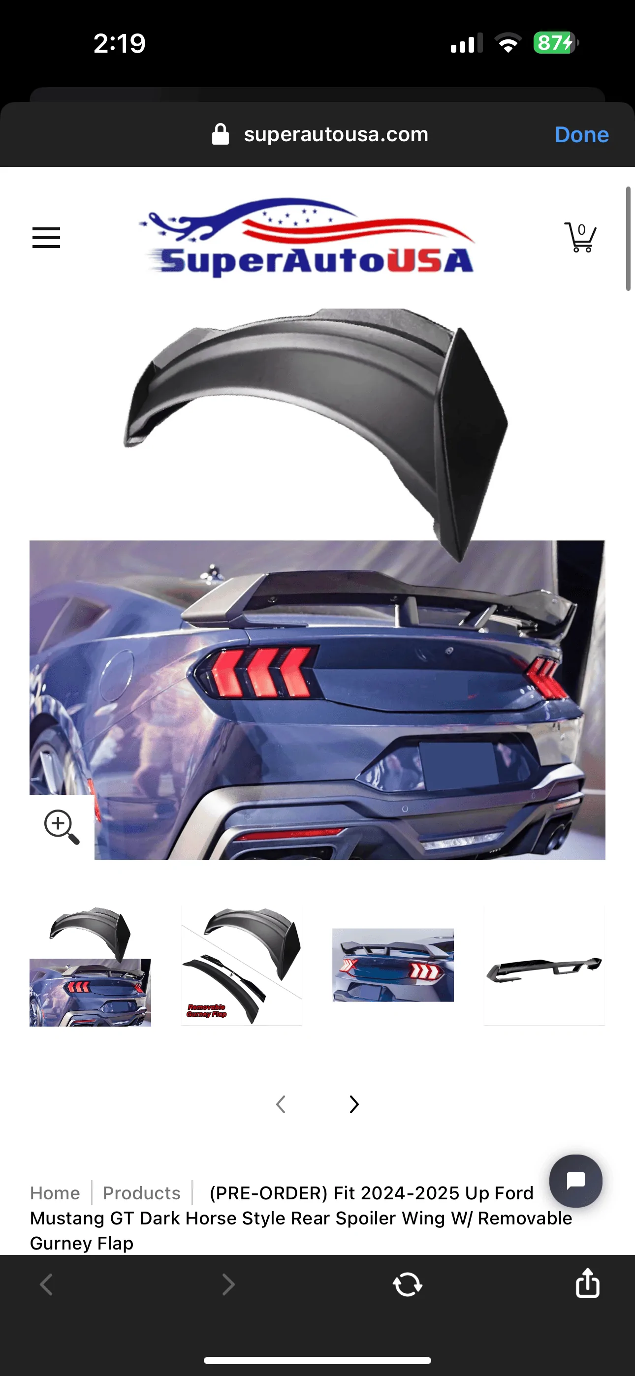 S650 Mustang New dark horse style spoiler on pre order? IMG_5958