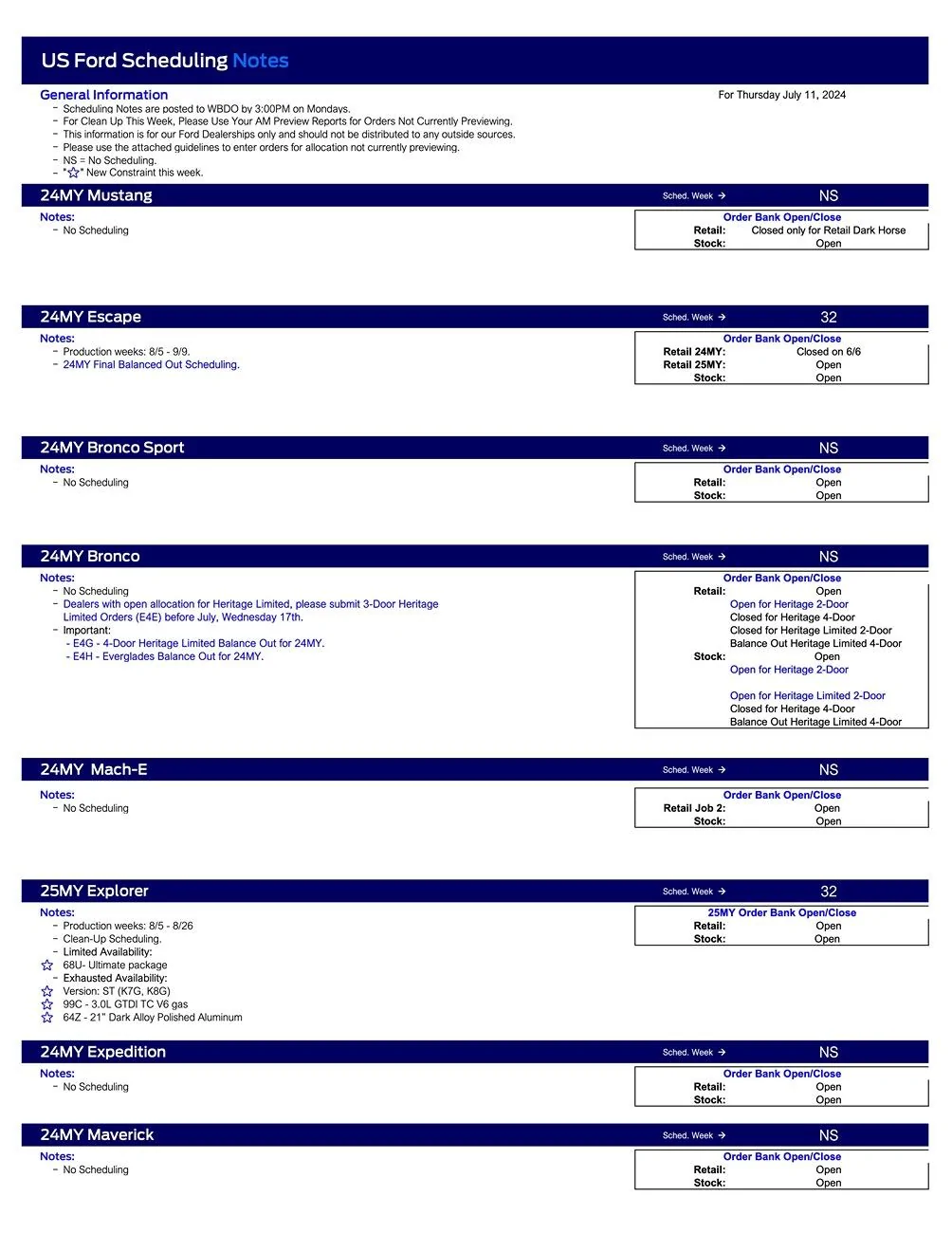 S650 Mustang 2024 Mustang No Scheduling This Week (7/11/24) US Ford Scheduling Notes -  7.8.24-1