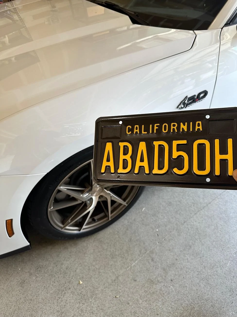 S650 Mustang Personal Plates are finally on IMG_1179