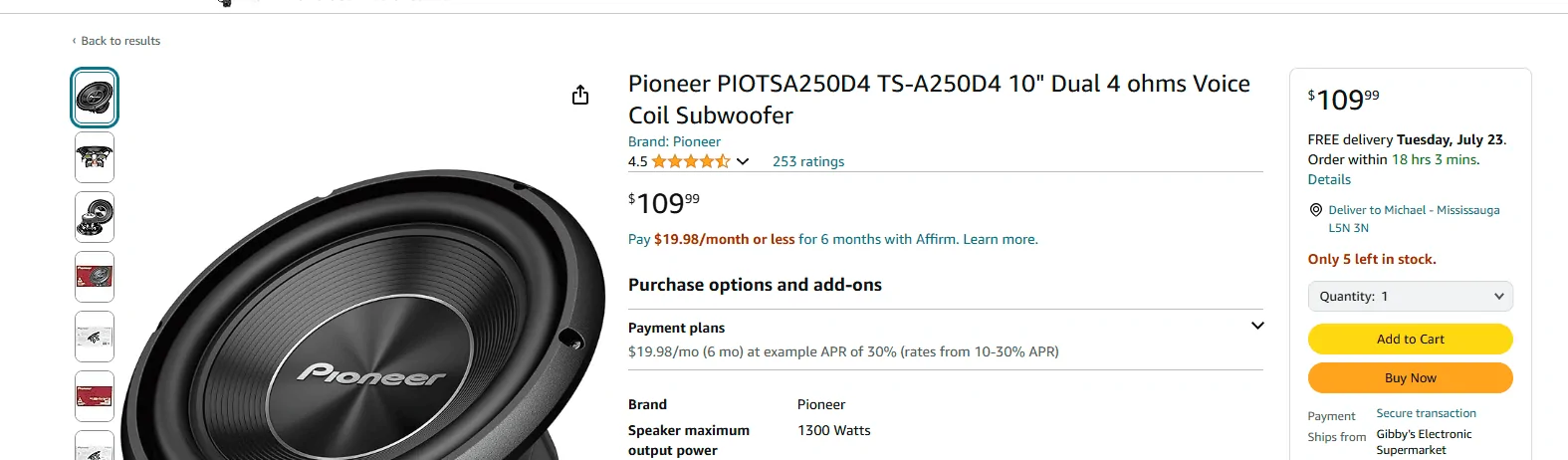 S650 Mustang $79 Subwoofer Upgrade (Pioneer TS-A250D4 10" Sub) - IT SOUNDS GREAT! 1721419316549-bj