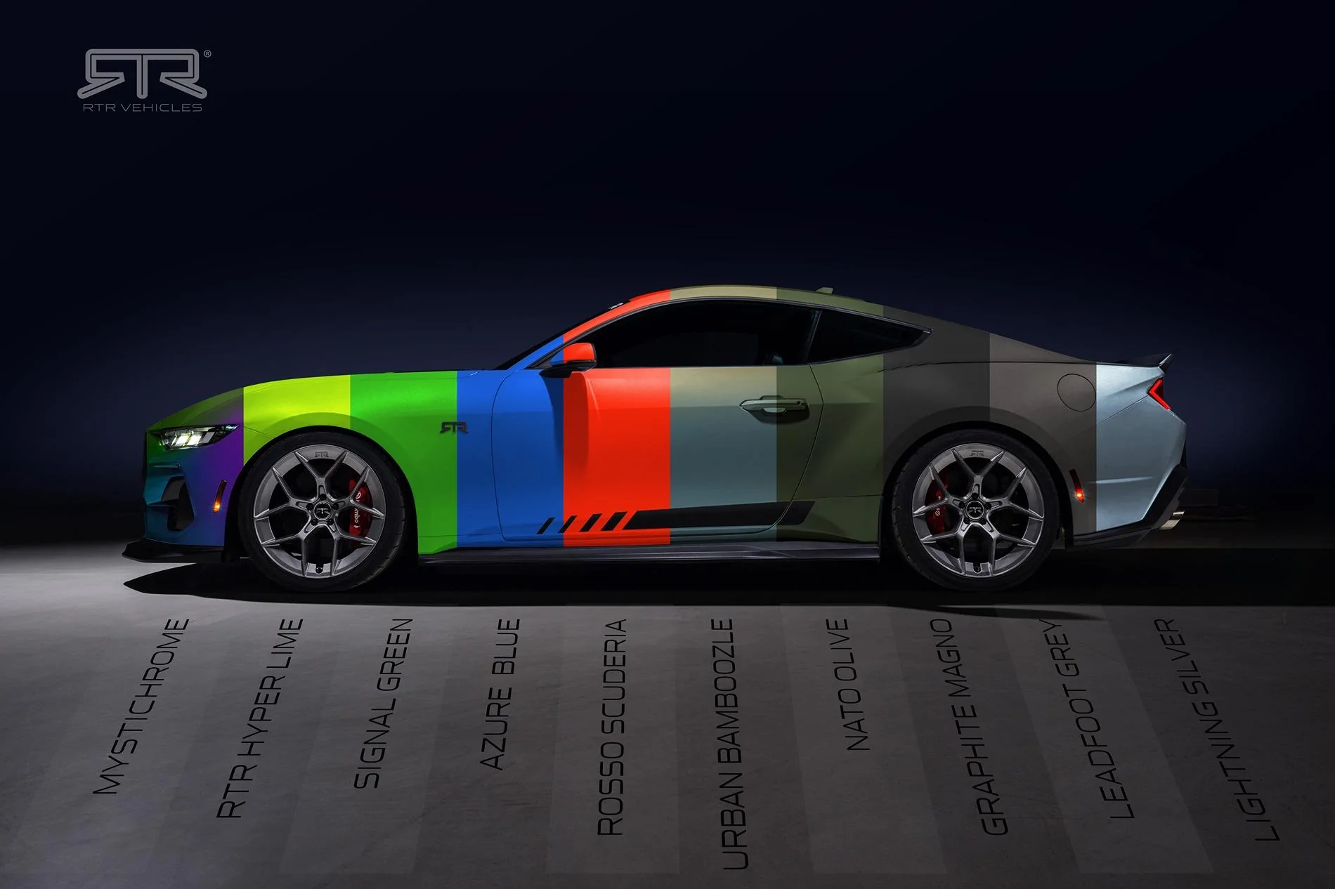 S650 Mustang RTR Vehicles Brings Back Iconic Mystichrome with New Paint to Sample Program RTR_PTS_Colors_Master_v4