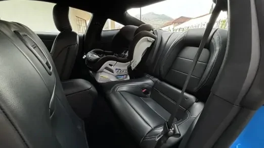 S650 Mustang 2025 GT Review tang-GT-back-seat-with-Britax-Boulevard-child-seat