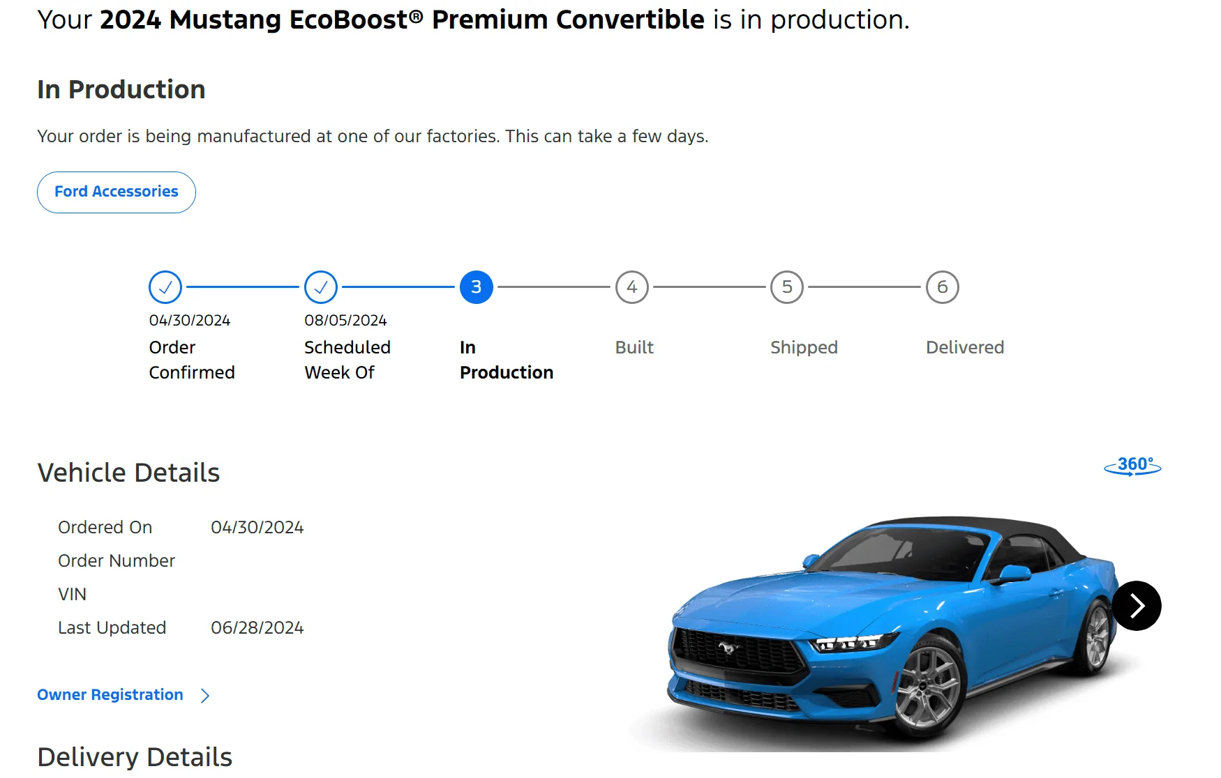S650 Mustang Ford changed the tracking site ok